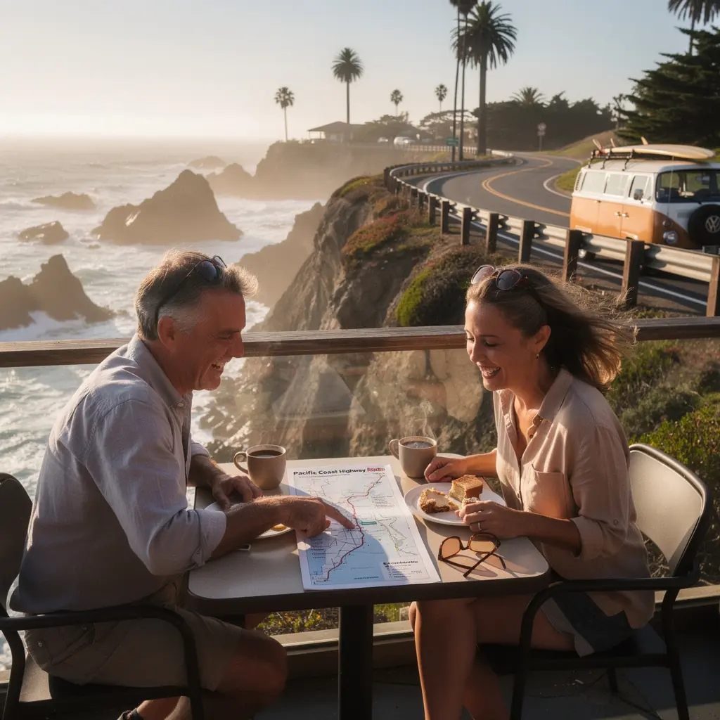 Древние деревья вдоль дороги, создающие уютную атмосферу.